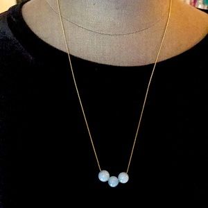 Light Blue Minimal Bead Necklace